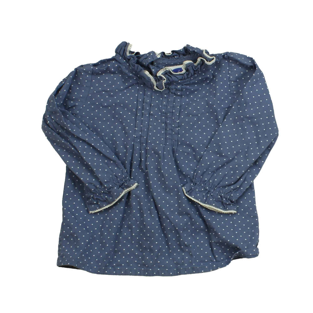 Patricia Mendiluce Girls Blue | White | Polka Dots Blouse size: 12-18 Months